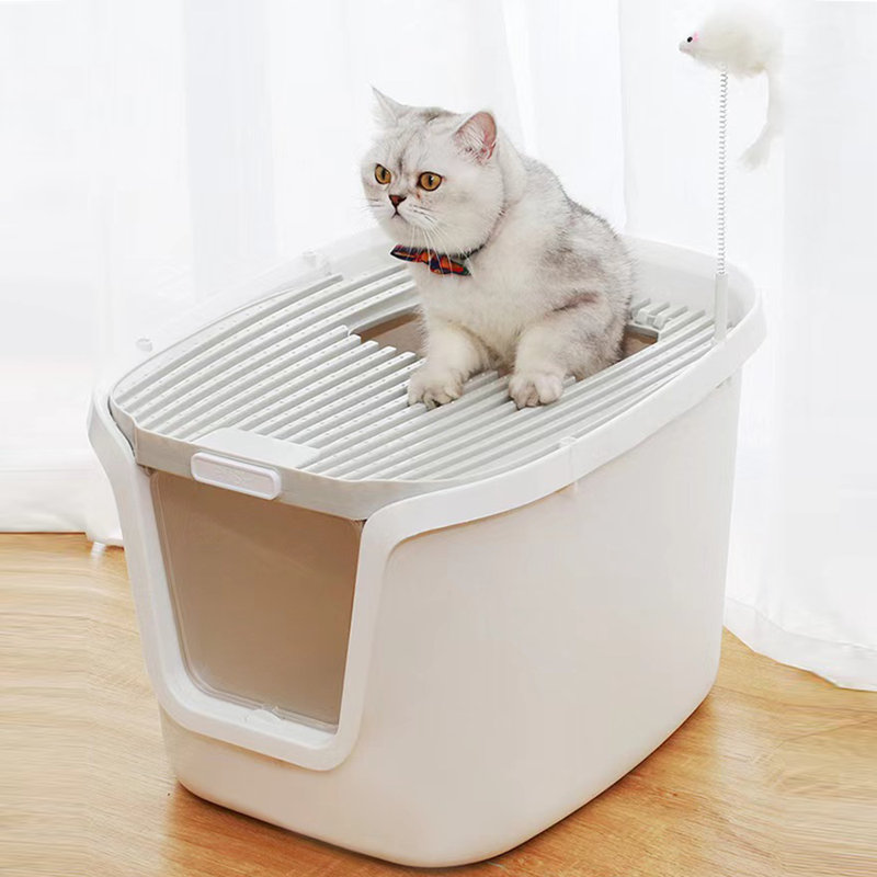 Seamless Moulded Cat Litter Box with Scoop, Top or Front-Entry, 15.1" H x 17.6" W x 21.9" D