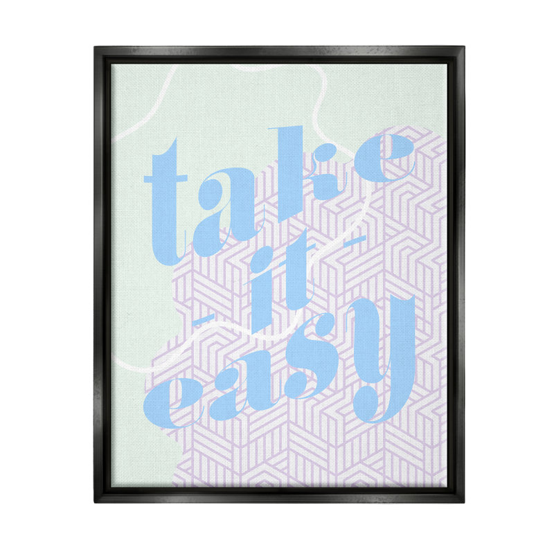 «Take It Easy Pastel Geometric» par Lil 'Rue, impression, Cadre flottant noir de jais, H 21 po x l 17 po x P 1,7 po