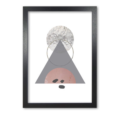 Peach, Sand And Glass Abstract Triangle - Single Picture Frame Print