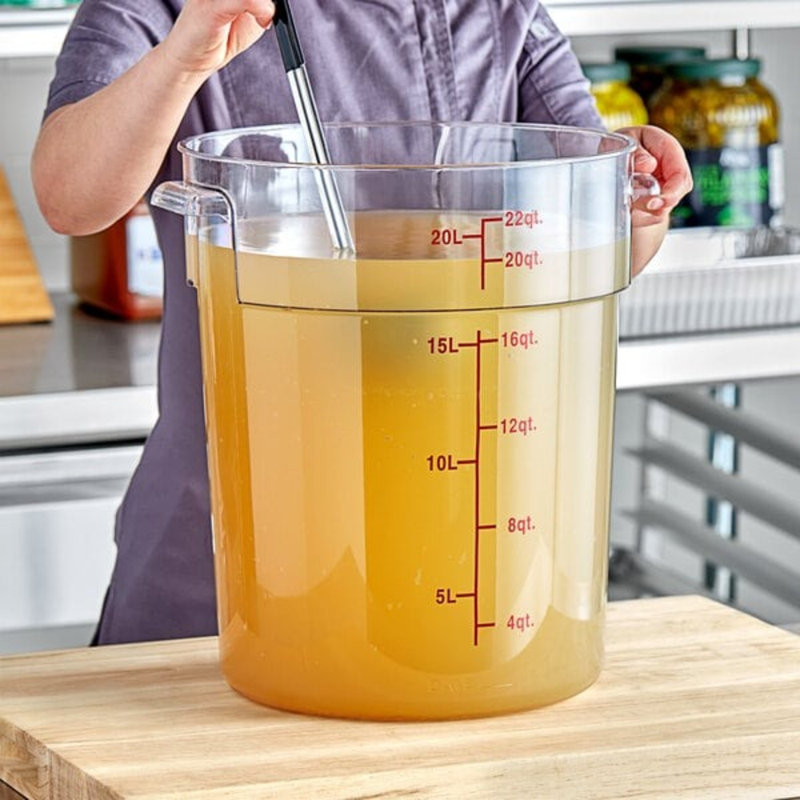 Choice 22 Qt. Clear Round Polycarbonate Food Storage Container