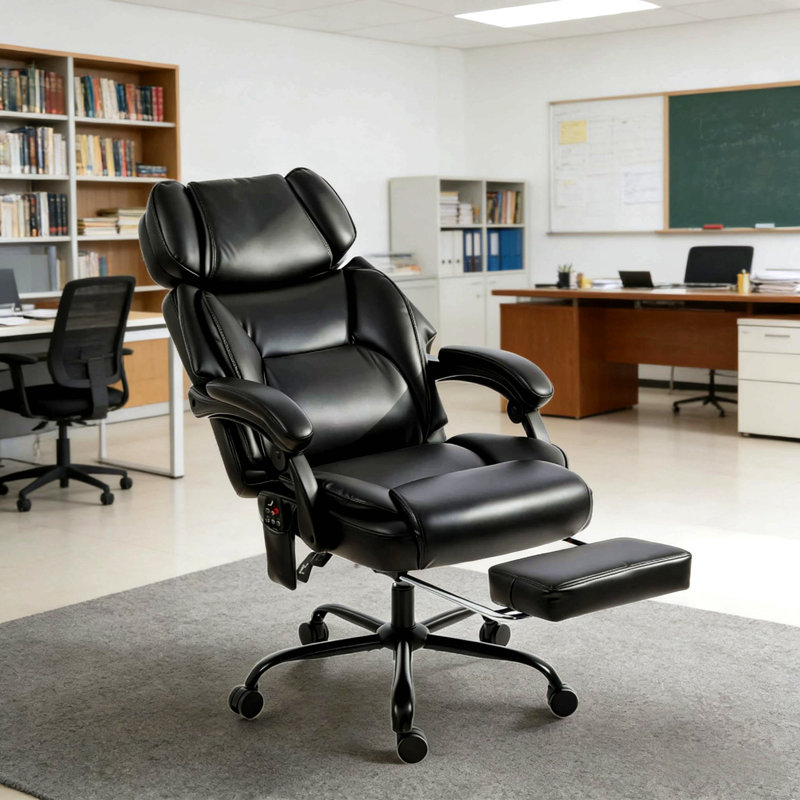 Soft Computer Chair, Massage Chair, High Back Chair, Office Chair, Black, Black