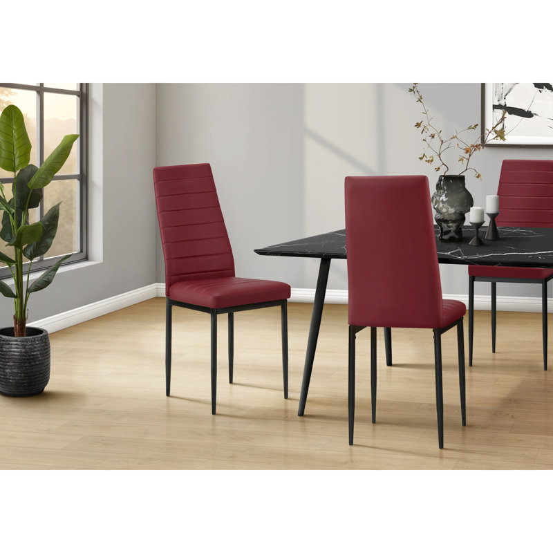 Contemporary, Modern Dining Chair, Red, Red