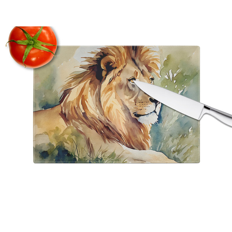 Lion Glass Cutting Board Large