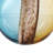 Damiani Glass Rounded Ombre Decorative Multi Colored Vase with Brown Textured Stripe Details