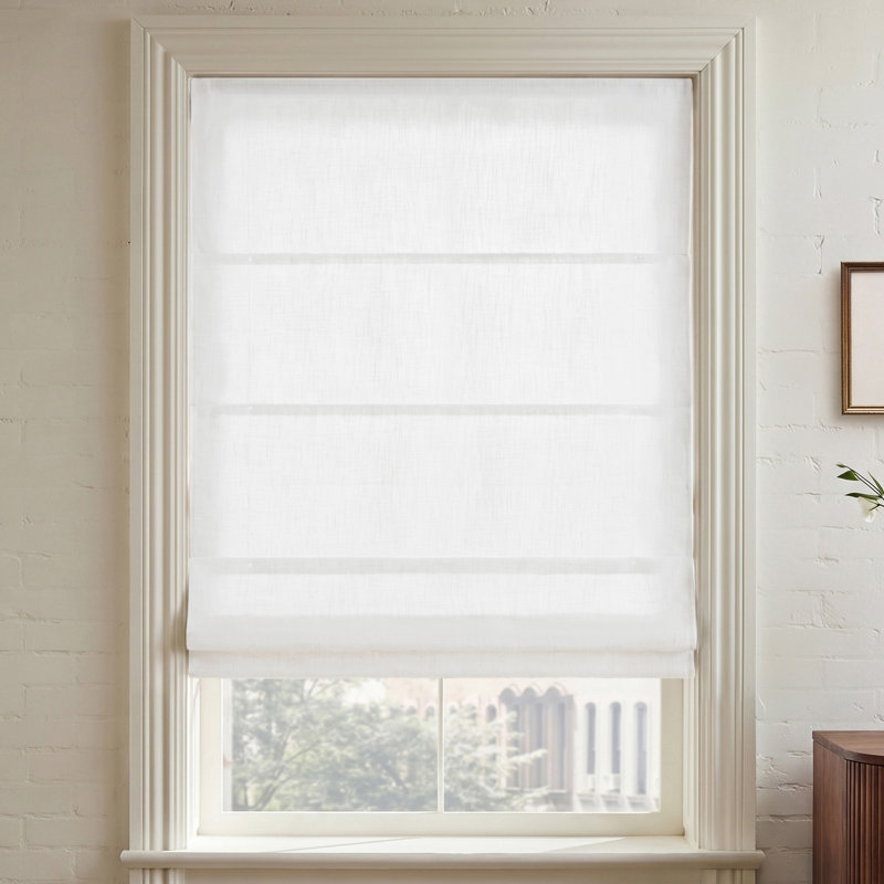 Emery White Linen Blend Light Filtering 40x102" Curtain Panel Pair, White, 40'' W x 102'' L