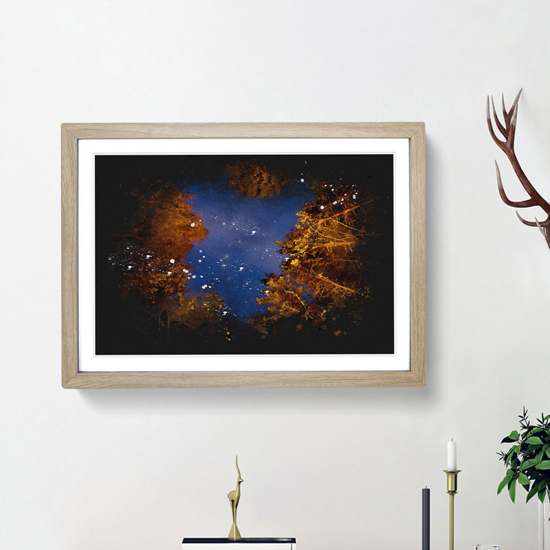 Forest Stars in Canada - Picture Frame Graphic Art Print, Oak Framed, 45cm H x 63cm W x 2cm D