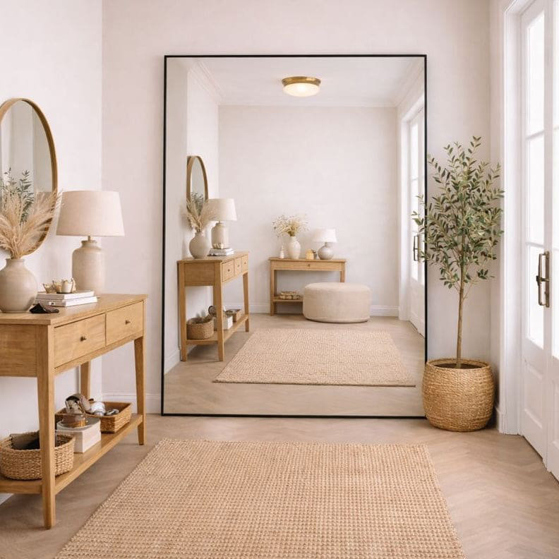B&Q - Jōbū Jobu HomeTakaraFull Length Leaner Black Metal Rectangle Mirror200Cm X 120Cm - Image 3