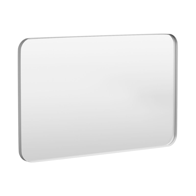 Cozy Design Tempered Glass Framed Wall-Mounted Bathroom Vanity Mirror, Silver, 30" x 48", Rectangle