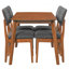Ensemble de table de salle à manger Farmhouse pour 4, table de cuisine en bois et 4 chaises rembourrées avec structure en bois d'hévéa robuste, siège rembourré, dossier incurvé, ensemble de salle à manger peu encombrant pour la salle à manger-996743206