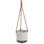 Ensemble de 3 paniers à fleurs ronds blancs et gris foncé-2092536964
