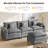 Sectional Couches for Living Room,116" L‑Shaped Modular Sectional with Ottoman, Cup Holders & USB Ports- Chenille Cloud Couch, 4-Seat Deep Seat Sofa for Apartment, Gray-1333784191-1326900025