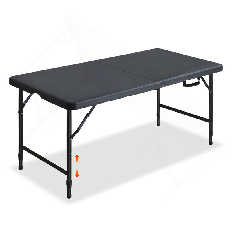 Table de fête de pique-nique pliante et multifonctionnelle noire 4 pi, 1 pièce par boîte, 1
