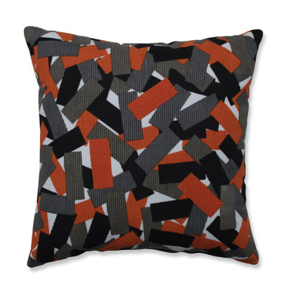 Appliqued Cotton Reversible Throw Pillow