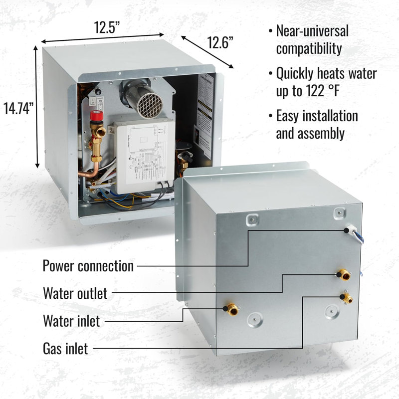 Chauffe-eau sans réservoir Hike Crew, système de chauffage au propane pour eau chaude instantanée.