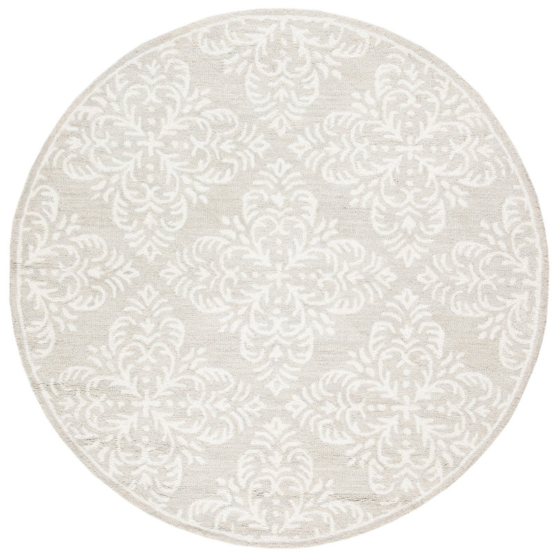 Roselyn Hand Tufted Wool Geometric Rug, Round 5'