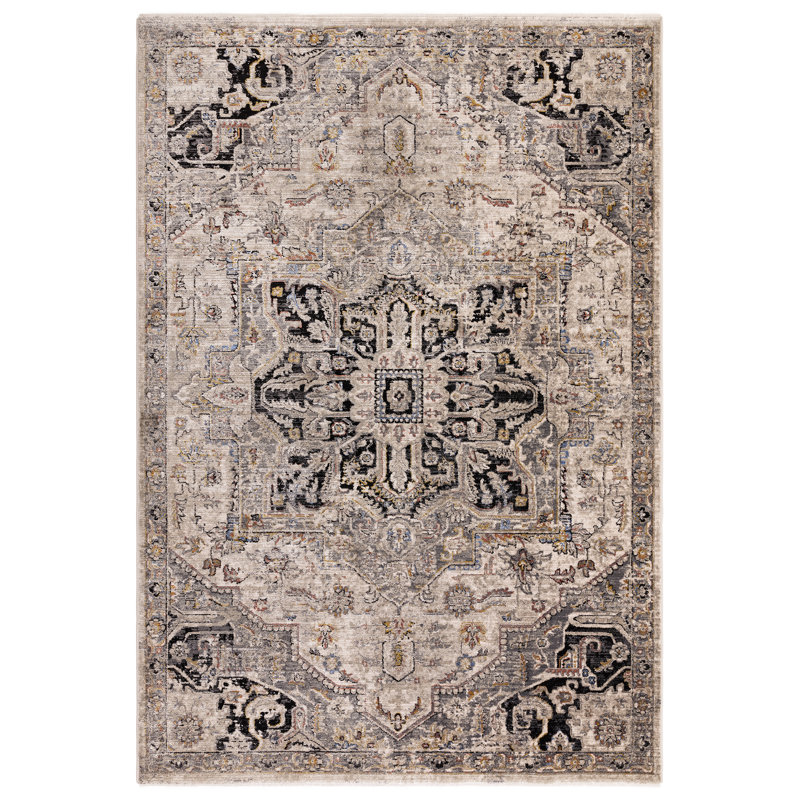 Biegel Oriental Grey/Beige/Black Area Rug, Rectangle 240 x 330cm
