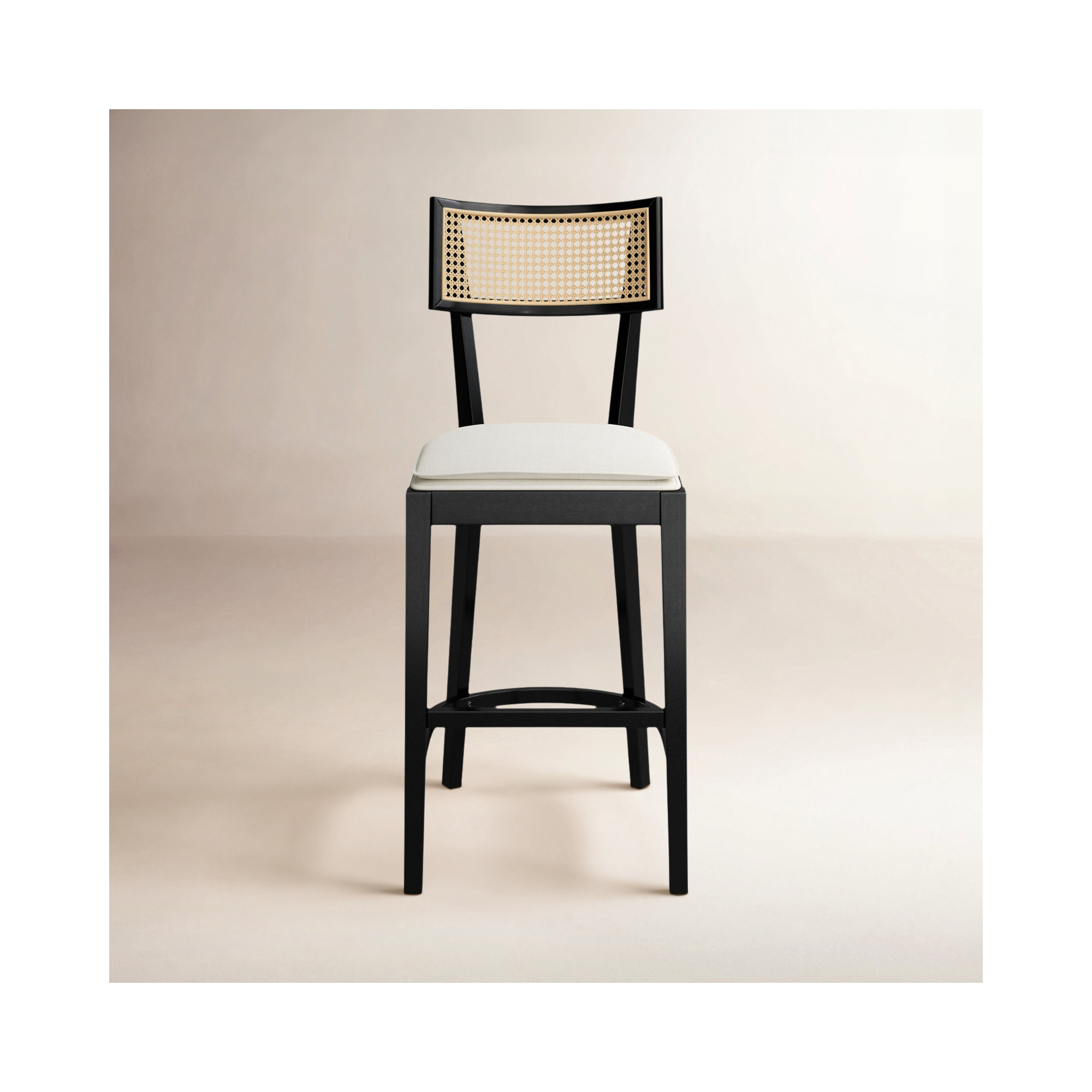 Tarrington Cane Stool, Natural/Black, Counter Stool (26.6" Seat Height)