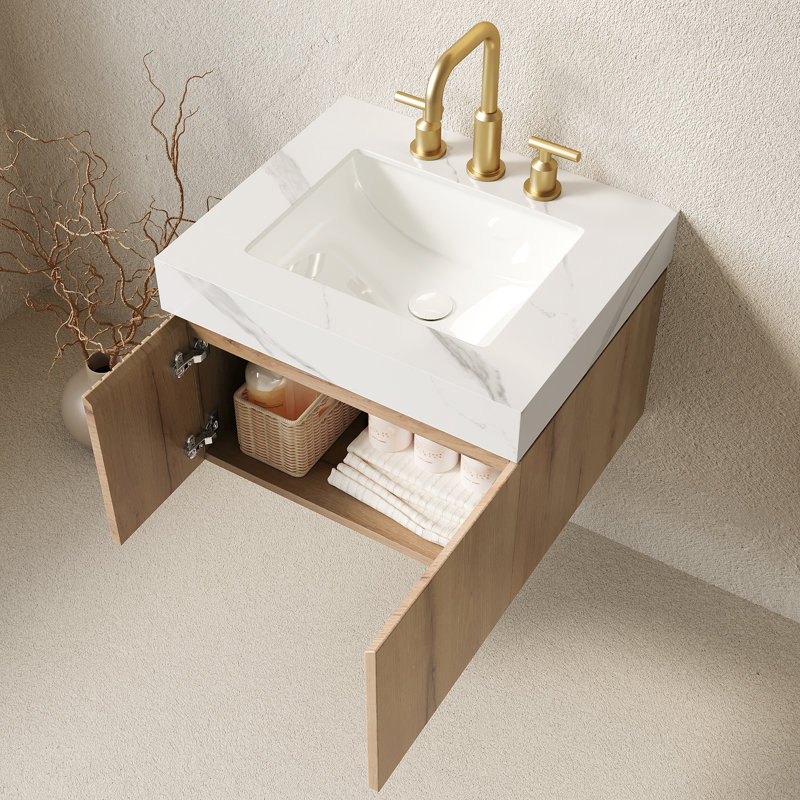 Meuble-lavabo moderne (doit inclure le meuble-lavabo et le lavabo) avec rangement