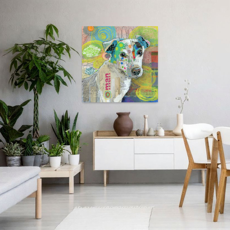 «The Ham Man», art abstrait contemporain pour chien, H 36 po x l 36 po