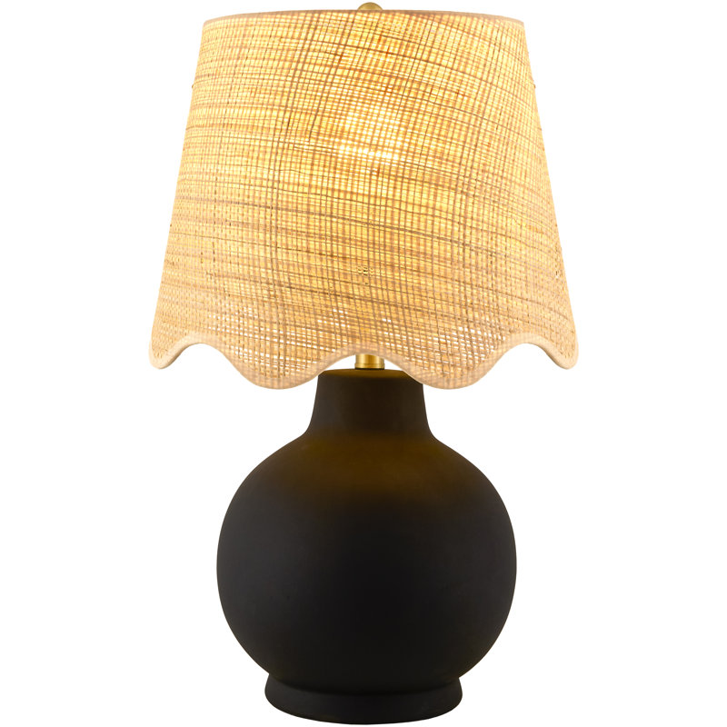 Ganza Table Lamp, Black, Brown