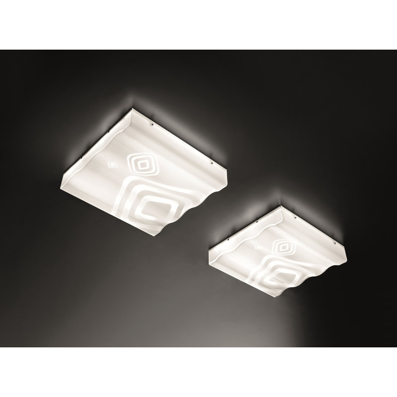 Ola Glass Flush Mount, Fuchsia, 2 x 2G11 24W