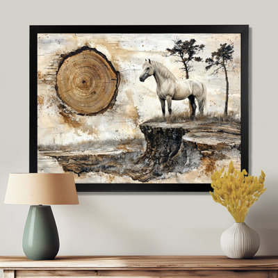 Mariyon cheval en bois, lever de soleil de l'horizon II - cheval, décoration murale