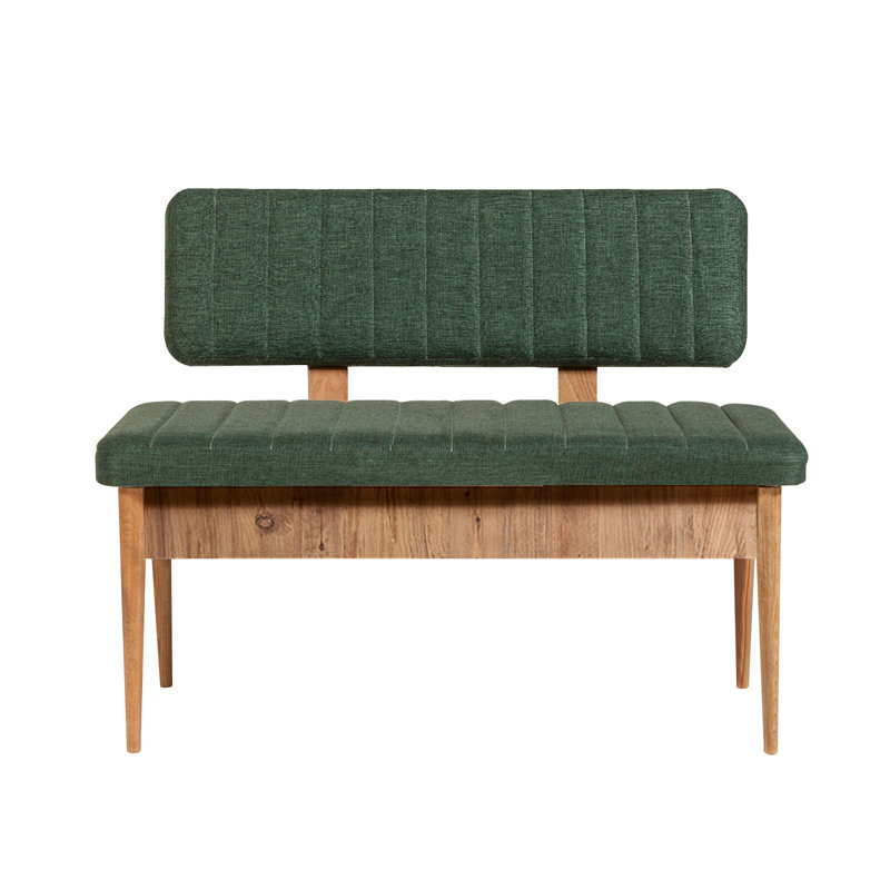 Helle Upholstered Storage Bench, Brown/Green