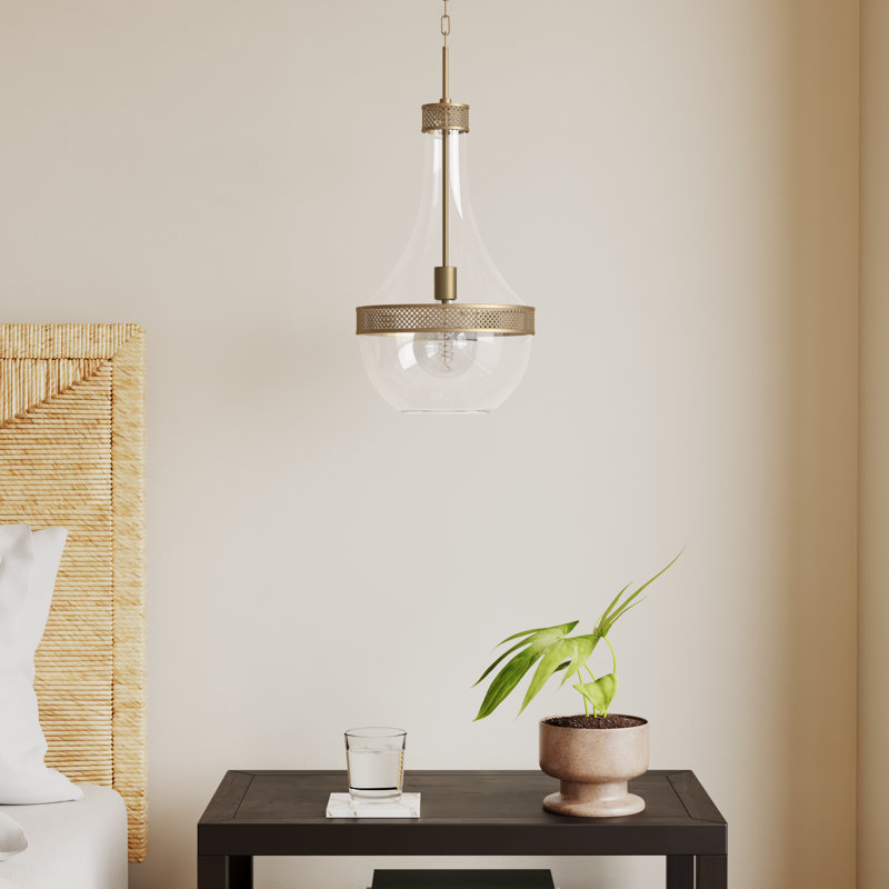 Twain 1 - Light Unique/Statement Pendant, Aged Brass, 23" H x 10.75" W x 10.75" D