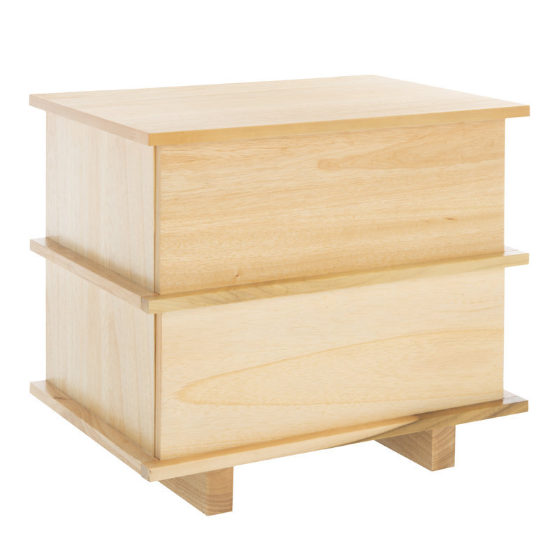 Table de chevet 2 tiroirs Sabastion, Naturel