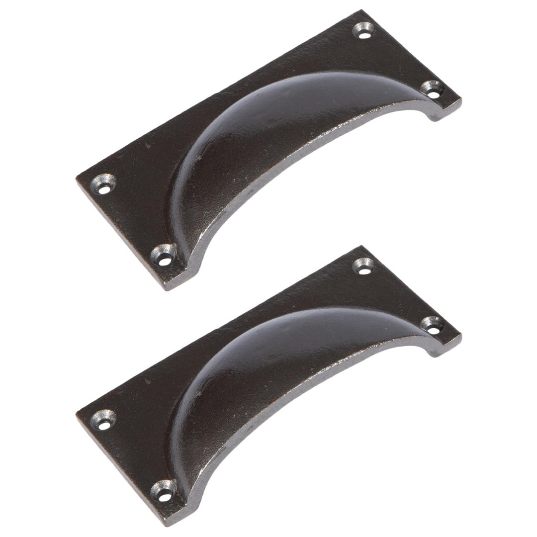 Hammer & Tongs - Rectangular Cabinet Cup Handle - W105mm x H50mm - Raw