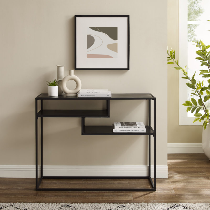 Aezaz 34cm Console Table, Solid Black, Solid Black