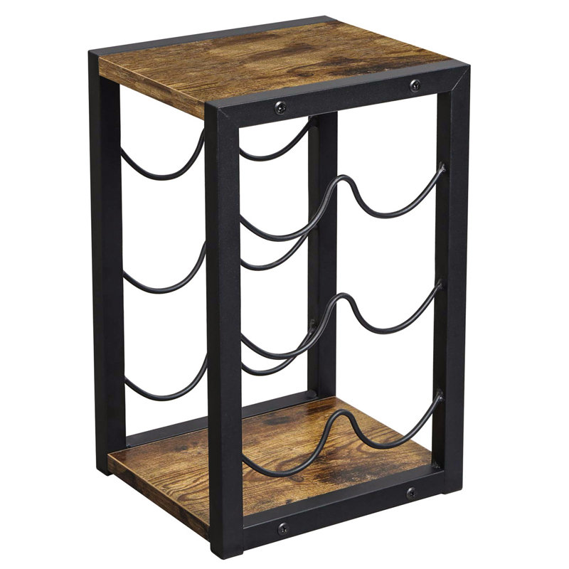 Blitz 6 Bottle Wine Bottle Rack in Brown, Rustic Brown