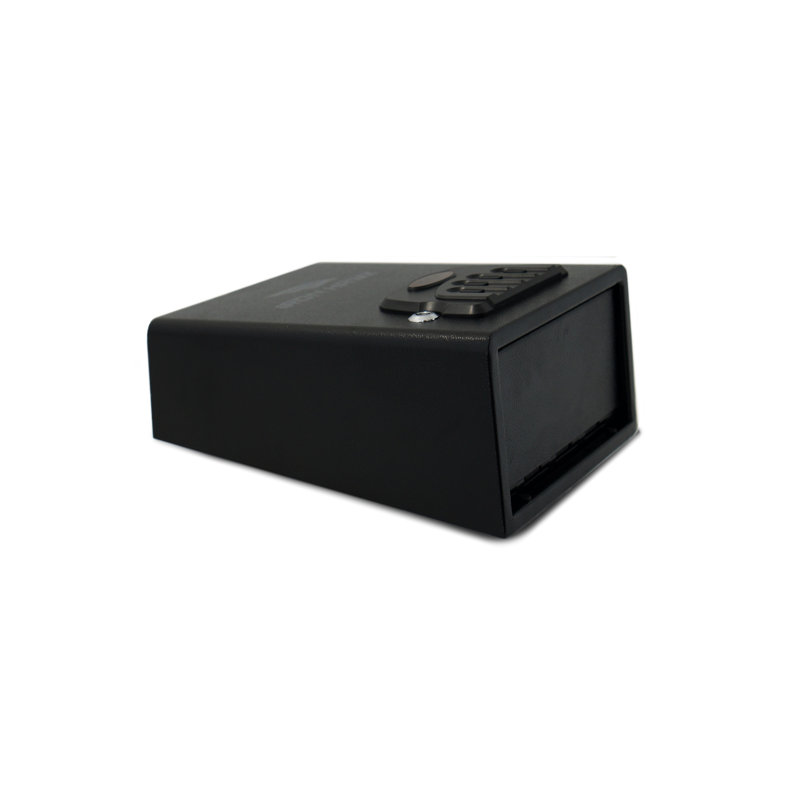 Petit coffre-fort en acier noir mat avec accès rapide, 11,82 po Profondeur, 9,16 largeur, 5,63 hauteur, 7,4 lb