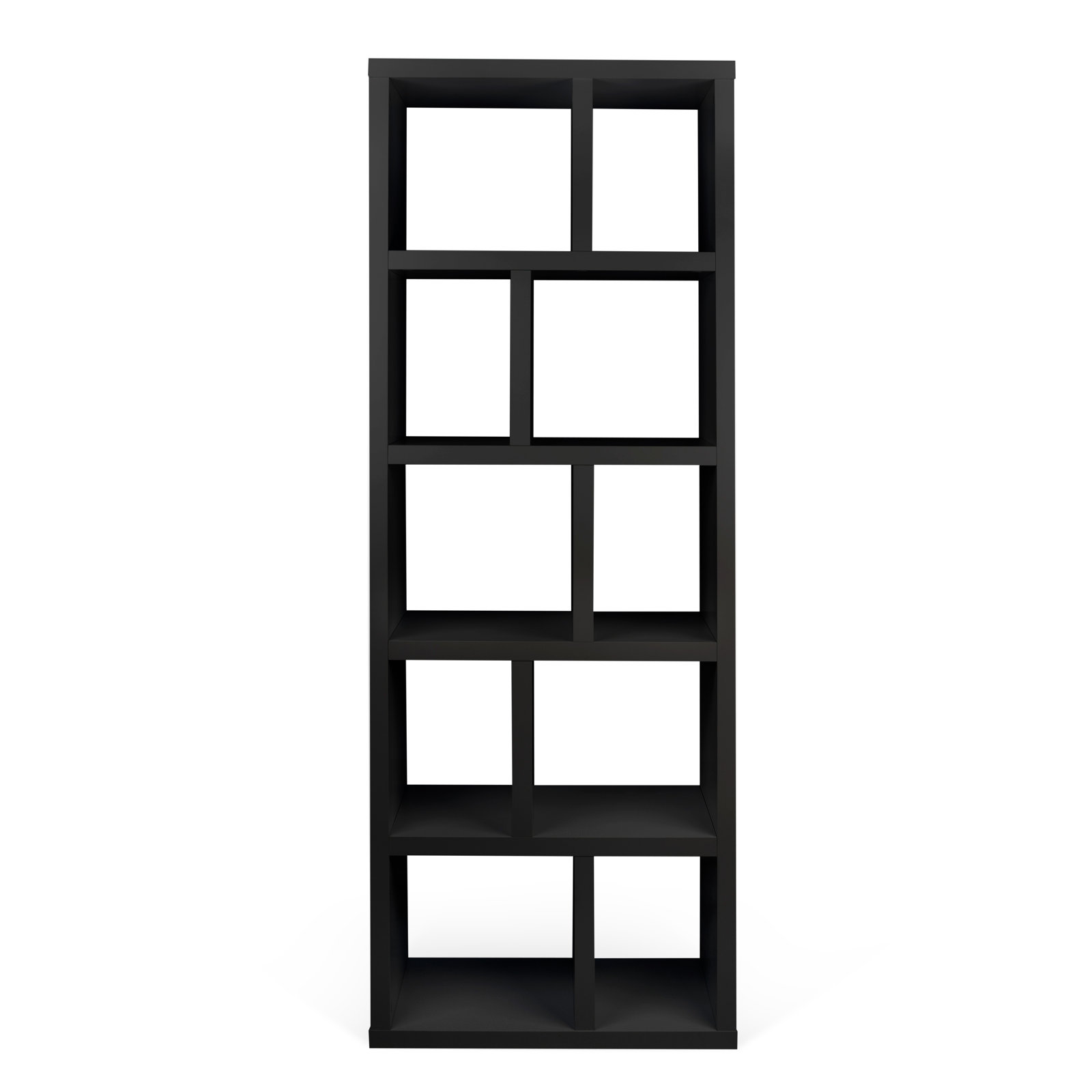 Stetson 4 Level Cube Unit Bookcase, (5 Shelves) 78" H x 28" W x 13" D, Pure Black