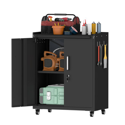 Armoire de rangement en métal robuste avec serrure et 2 clés