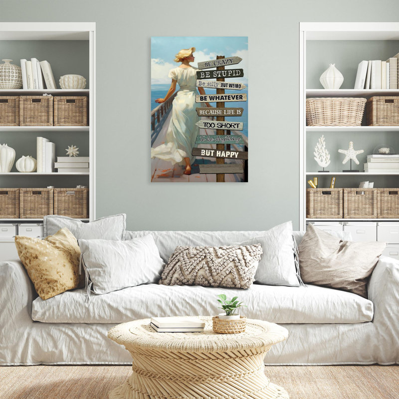 «Be Crazy Be Stupid On», impression sur toile, H 14 po x l 11 po x P 1,25 po