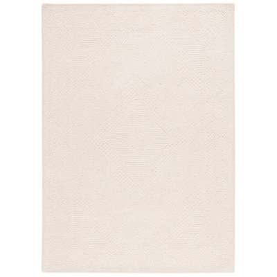 Textural Hand Tufted Wool Cotton Oriental Rug in Beige/Blush