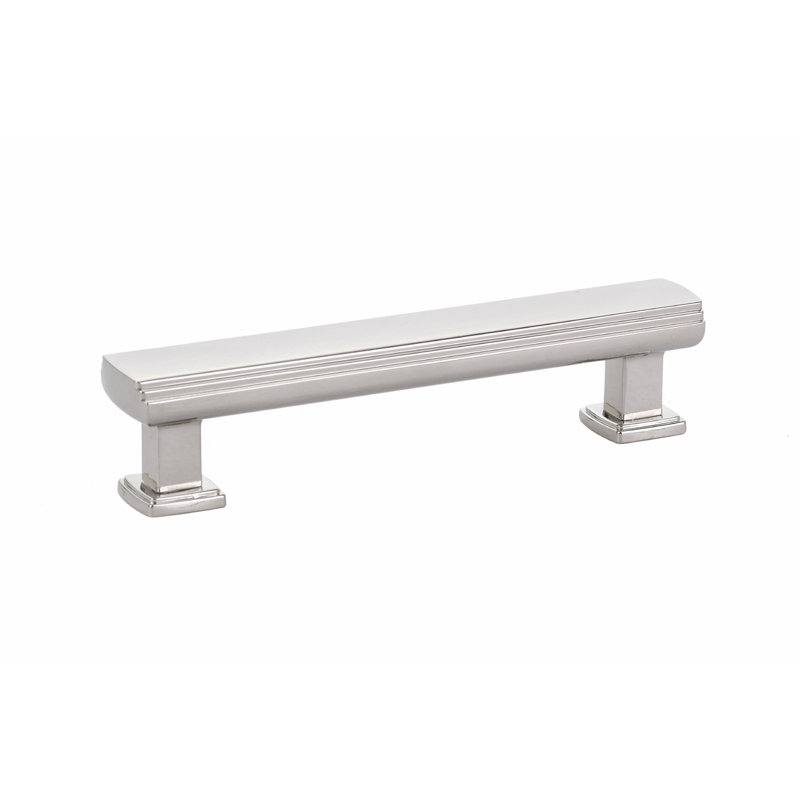 Art Deco 4" Center to Center Bar Pull, 3 1/2", Polished Nickel
