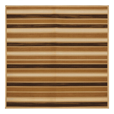  Washable Maple Cream Striped Area Rug