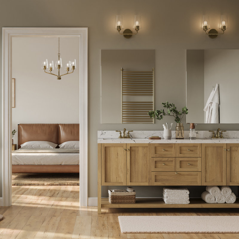 Celino Two-Light Bath & Vanity with Glass, Bronze, Clear