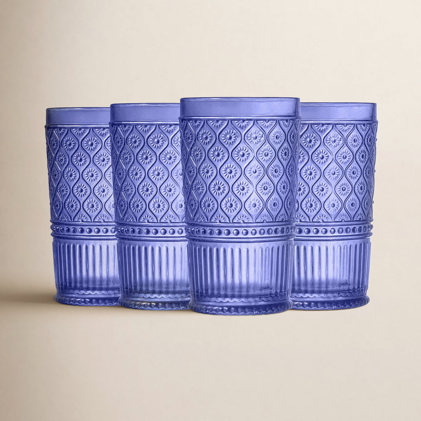 Claro Highball Glasses, 17 oz., Blue