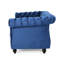 En velours bleu marine pour une expérience relaxante en bleu avec des détails cloutés et un capitonnage profond
