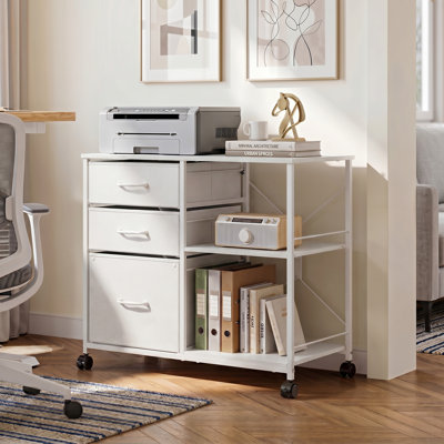 Kaylianna 29.6'' File Cabinet, Mobile Filing Cabinet With Shelves and Storage Drawers, Home Office Filing Cabinets for A4/Letter/Legal, Printer Cabinet