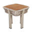 Table d'appoint carrée d'extérieur de 46 cm (18,11 po), plateau en bois d'acacia avec corde beige et structure en métal, table d'appoint rustique moderne pour patio, utilisable à l'intérieur et à l'extérieur