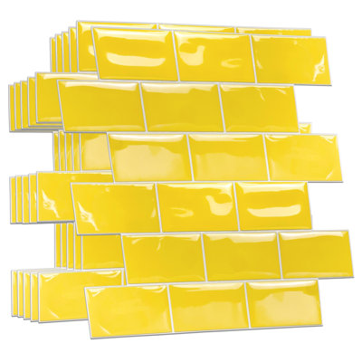 Narmeen Pure Glossy Subway Metro Classic Brick 3D Tile Sticker 30.5 x 15.4cm (12 x 6 in)