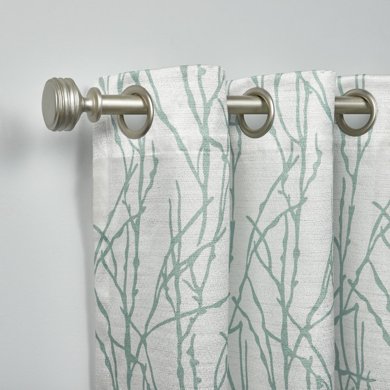 Ensemble de 2 rideaux à motif de lin uni Town & Country Country Sohome Willow, Menthe, L 54 po x L 63 po