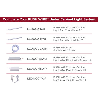BLACK+DECKER Push Connect Under Cabinet Light 24W Plug-In Power Kit