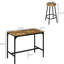 Table de cuisine de style industriel 5 pièces, plateau brun rustique, structure en métal noir, table de cuisine à assembler et 4 chaises avec charme, peu encombrante, assemblage, construction, requis