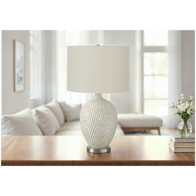 Lighting, 28"h, Table Lamp, Cream Ceramic, Ivory / Cream Shade, Contemporary