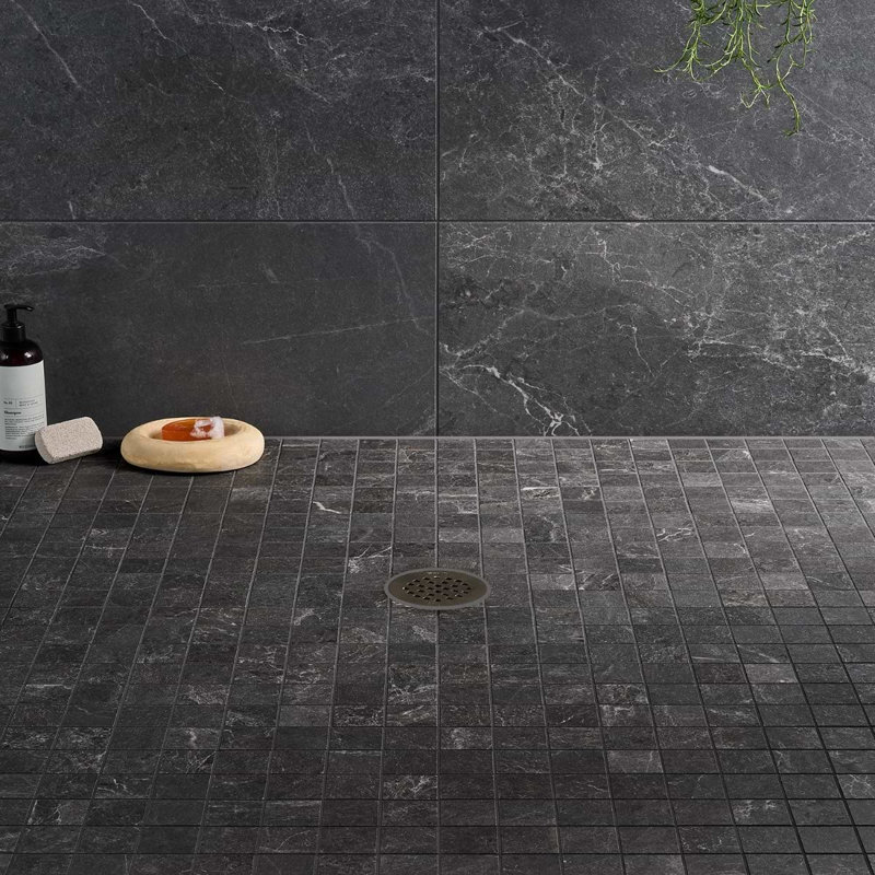 ZenTech 2x2 Matte Porcelain Mosaic Tile, Graphite Gray
